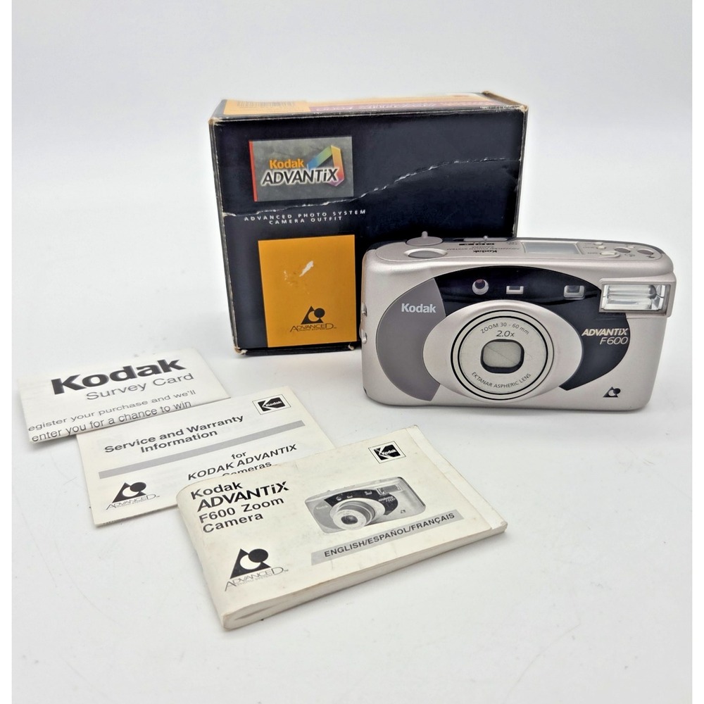 Kodak Advantix F600 Point/Shoot APS Camera With Box And Manual - Tested Works